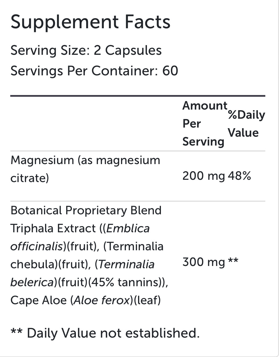 ColonFlo | Colon Cleanse Supplement | Continuum Wellness Nutritional Facts